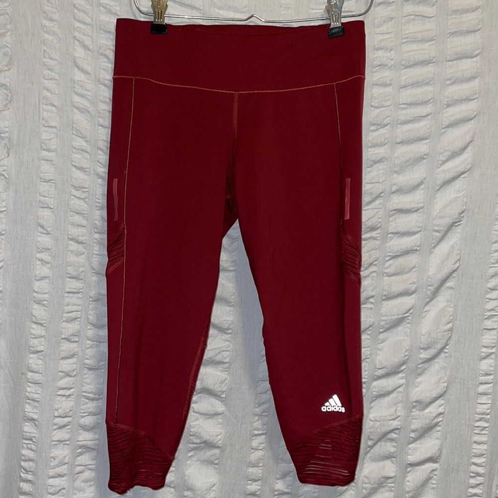 Adidas Maroon Energy Running Climacool Capris